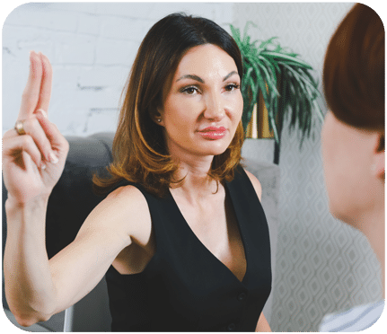 An EMDR therapist guiding a client through guided eye movements during traumafocused therapy in San Diego